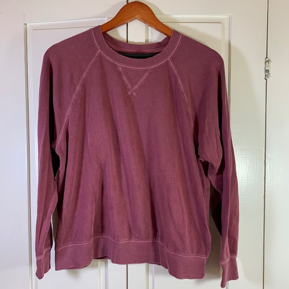Old Navy Womens Medium Sweatshirt Red Lacquer Easy Vintage Crew Neck‎ - Picture 1 of 13